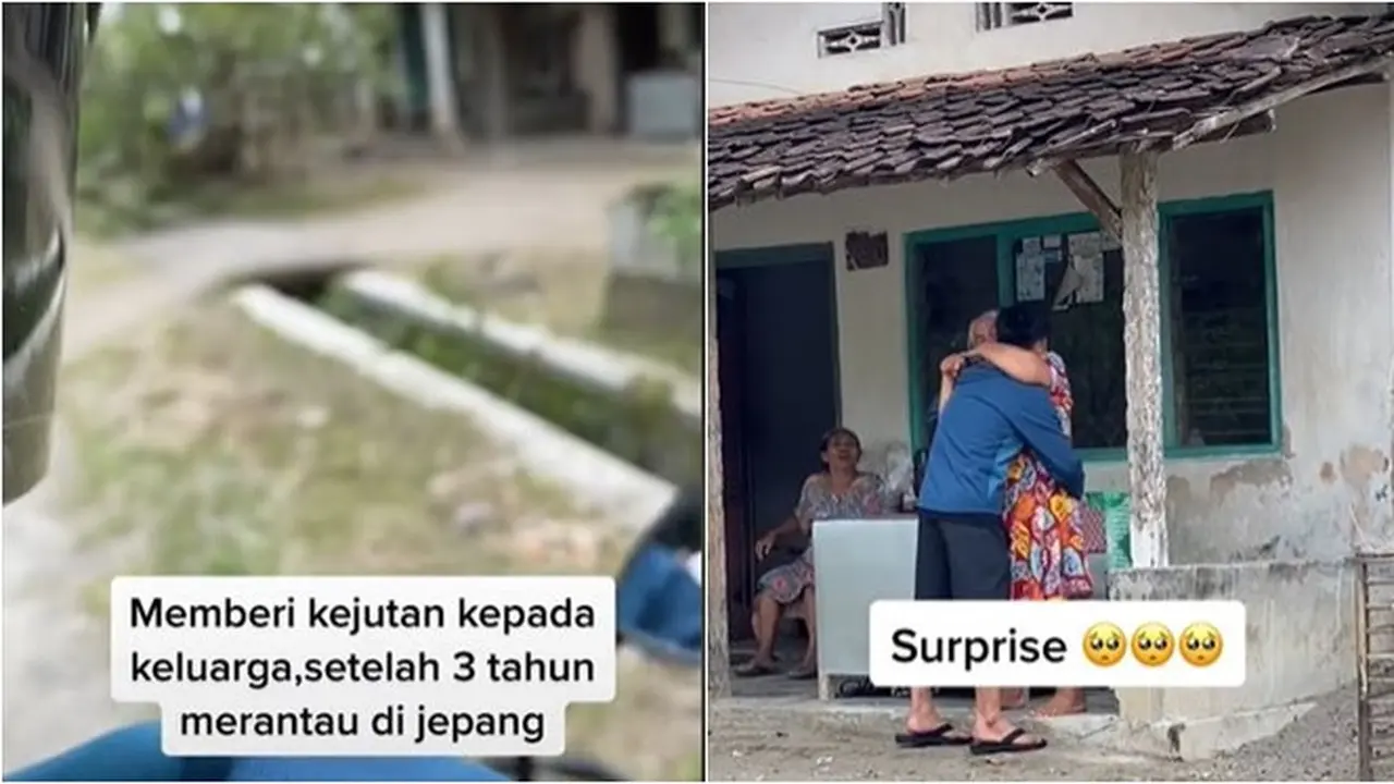 Pria Ini Beri Kejutan Sang Ibu Usai Pulang Merantau 3 Tahun di Jepang, Bikin Haru