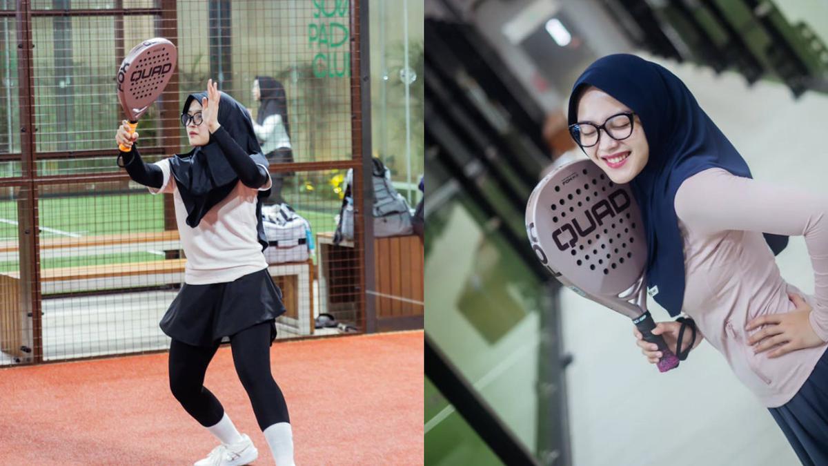 9 Gaya Putri Delina saat Olahraga Padel, Bisa Jadi Inspirasi Gaya Hijab Sporty