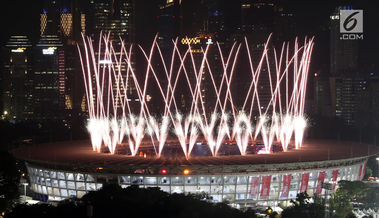 Foto Kemeriahan Kembang Api Asian Para Games 2018 News Liputan6 Com