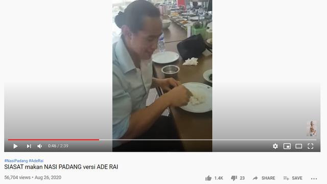 Ade Rai, Rumah Makan Padang, Ayam Pop, Ade Rai Makan Ayam Pop