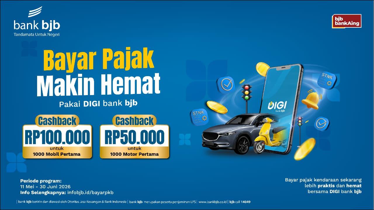 bank bjb Hadirkan Promo Cashback Bayar Pajak Kendaraan lewat DIGI