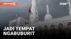 Masjid Raya Sheikh Zayed Solo jadi tempat tujuan warga menunggu waktu berbuka puasa. Warga pun mengabadikan kemegahan masjid tersebut dengan berswafoto. Warga juga dapat menikmati takjil yang disediakan pengurus masjid.