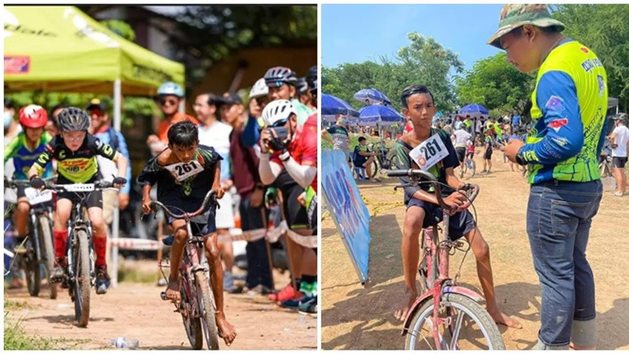 Viral Bocah Laki-laki Ikut Balapan Pakai Sepeda Butut, Bikin Salut
