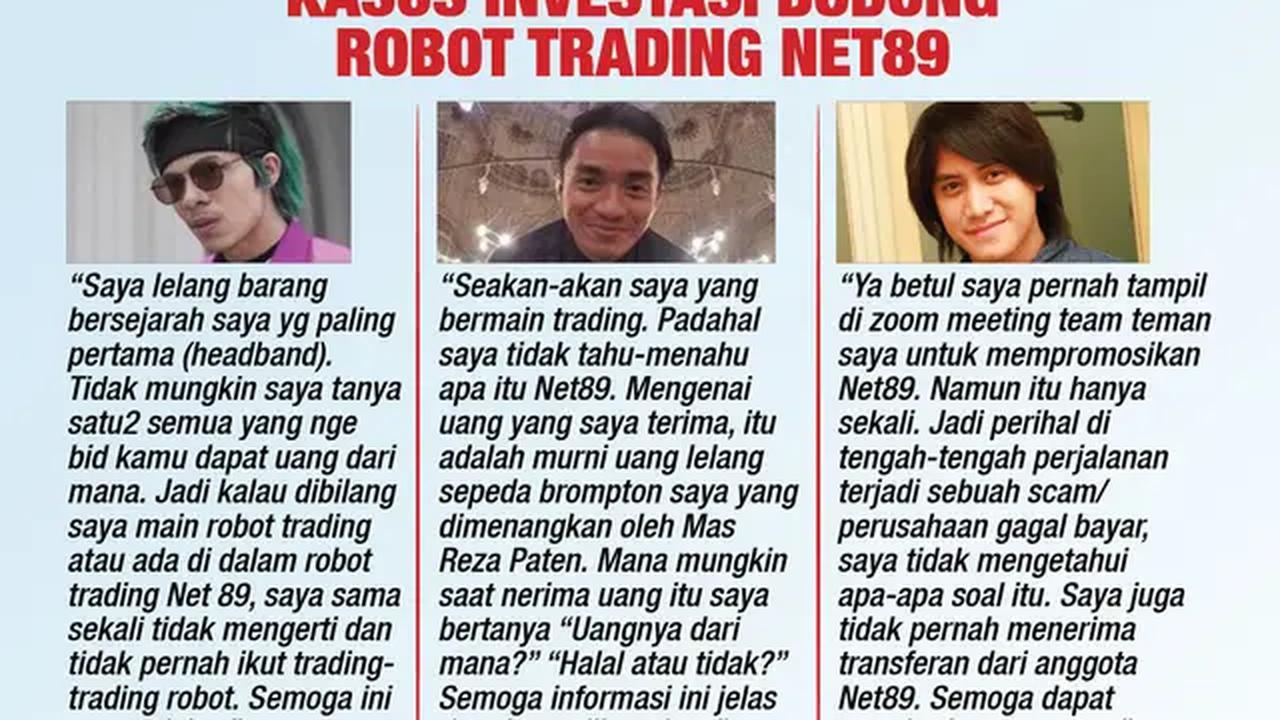 Infografis Klarifikasi Artis Terseret Kasus Investasi Bodong Robot Trading Net89 (Liputan6.com/Triyasni)