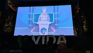 Direktorat Jenderal Aplikasi Informatika Samuel Abrijani Pangarepan ingatkan bahaya deepfake AI di acara peluncuran VIDA Deepfake Shield (Liputan6.com/Robinsyah Aliwafa Zain)