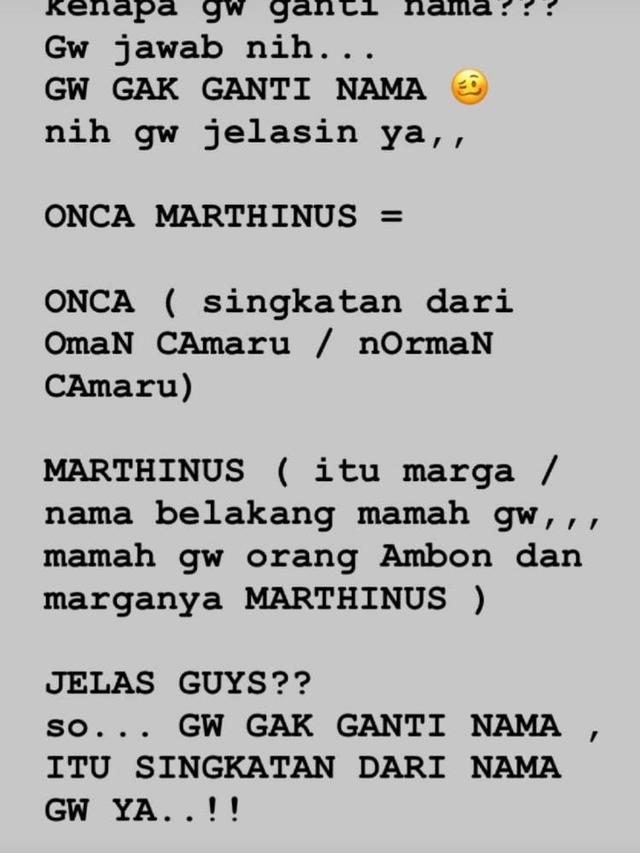 Penjelasan Norman Kamaru Soal Nama