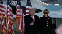 Penampilan perpisahan Presiden AS Donald Trump dan Ibu Negara Melania Trump di Joint Base Andrews, Maryland. Dok: White House