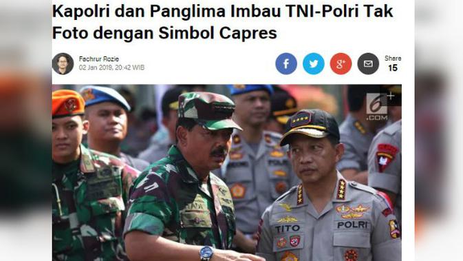 [Cek Fakta] Muncul Foto Panglima TNI dengan Pose 2 Jari, Dukung Prabowo-Sandi?