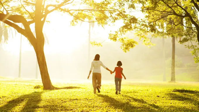 Ilustrasi pergi pegangan tangan