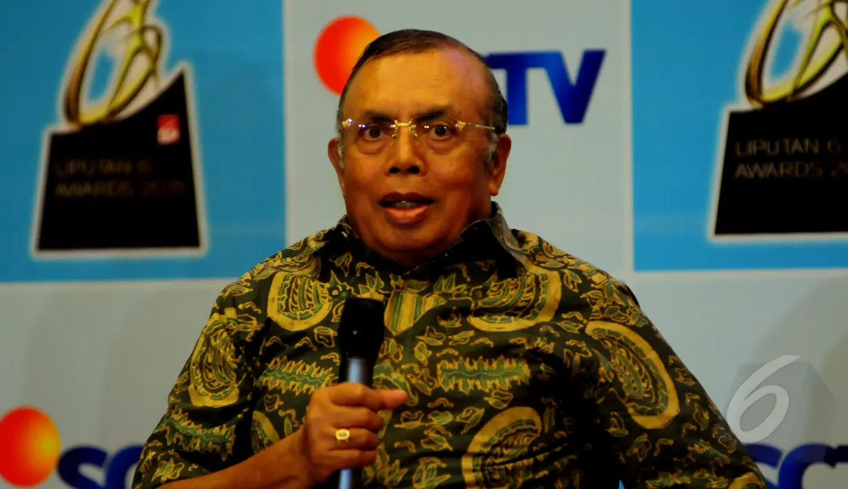 Peneliti Daniel Dhakidae saat jumpa pers di SCTV Tower, Jakarta, Selasa (12/5/2015). Malam Puncak Penganugerahan Liputan6 Awards akan berlangsung pada 20 Mei mendatang di Studio 6 Emtek City. (Liputan6.com/Faisal R Syam)