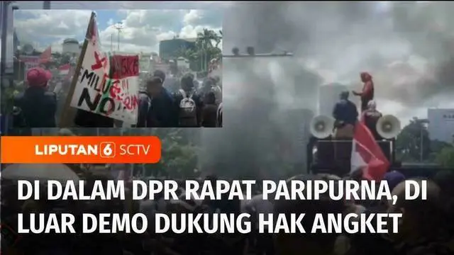 Saat usulan soal Hak Angket sedang hangat dibahas di dalam Ruang Sidang Paripurna DPR. Aksi unjuk rasa mendukung usulan tersebut juga tak kalah panas, di luar kompleks parlemen Senayan, Jakarta. Aksi serupa juga terjadi di Tulungagung, Jawa Timur.