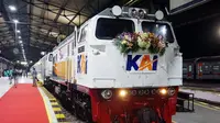 PT Kereta Api Indonesia (Persero) atau KAI meluncurkan Kereta Api Baturraden Ekspres relasi Purwokerto - Bandung PP via Cikampek di Stasiun Purwokerto, Jumat (25/6/2021).