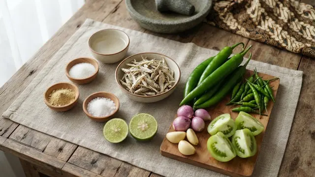 Bahan-Bahan Sambal Ijo Teri