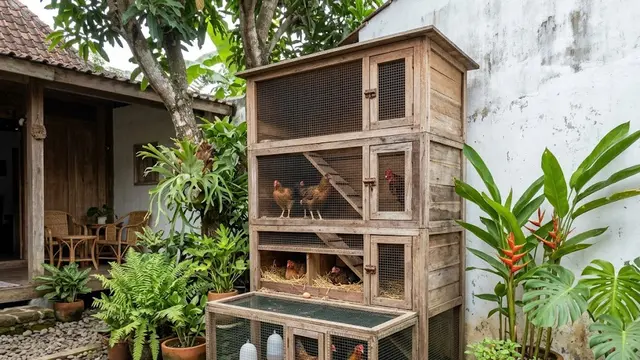 Kandang Ayam Vertikal untuk Lahan Sempit
