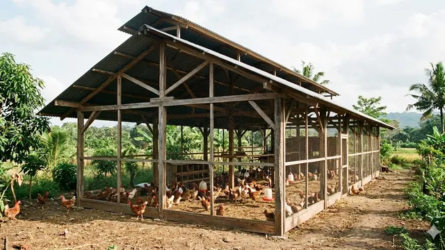 Desain Kandang Ayam dengan Ventilasi Alami (Foto: Gemini AI)
