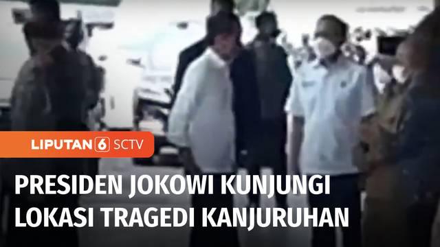 Presiden Jokowi menjenguk pasien korban tragedi Kanjuruhan di RS Saiful Anwar Kota Malang. Jokowi juga mengunjungi lokasi kejadian yang menewaskan ratusan jiwa di Stadion Kanjuruhan.