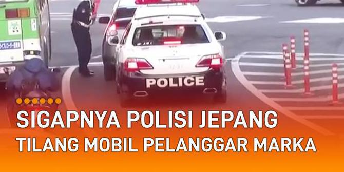 VIDEO: Sigapnya Polisi Jepang Tilang Mobil Pelanggar Garis Marka