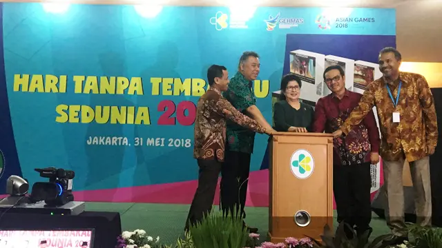 Kementerian Kesehatan Republik Indonesia rilis gambar baru kemasan rokok di Jakarta, Kamis (31/5/2018) (Foto: WHO Indonesia)