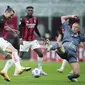 Zlatan Ibrahimovic dari Milan beraksi melawan Benevento selama pertandingan sepak bola Liga Italia mereka di Stadion San Siro di Milan, Italia, Sabtu 1 Mei 2021. (Piero Cruciatti / LaPresse via AP)