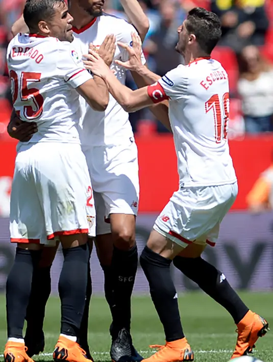 5. Sevilla - Sevilla satu dari segelintir klub La Liga yang menjual para pemain terbaik mereka demi menyeimbangkan neraca keuangan klub. Bagi klub papan atas Eropa, Sevilla merupakan “toko pemain” yang cukup laris. (AFP/Cristina Quicler)