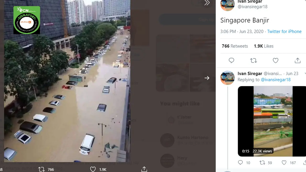 Penelusuran foto yang diklim banjir Singapura
