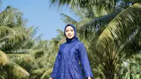 Inspirasi Model Gamis Syari A-Line Kombinasi Brokat