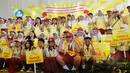 Keceriaan para finalis kompetisi Dokter Kecil-Mahir Gizi, Jakarta, Jumat (20/3/2015). (Liputan6.com/Herman Zakharia)