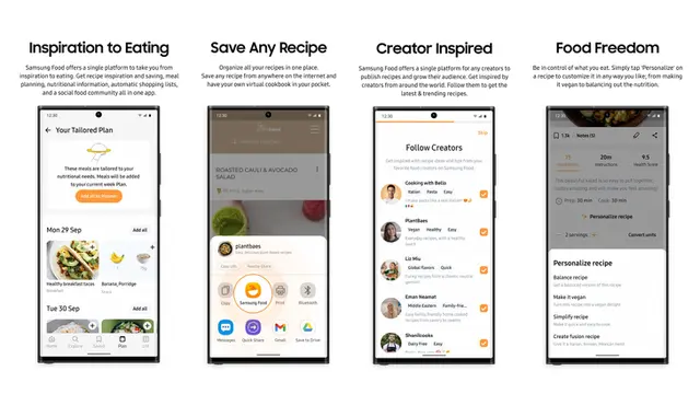 Tampilan aplikasi Samsung Food (Samsung)