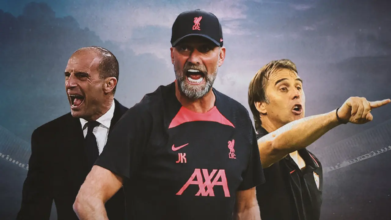 Ilustrasi - Massimiliano Allegri, Jurgen Klopp, Julen Lopetegui