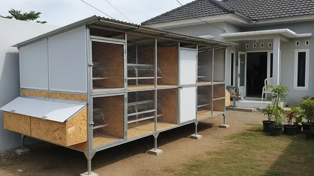 Desain Kandang Ayam Pedaging di Belakang Rumah Model Modular Knock Down