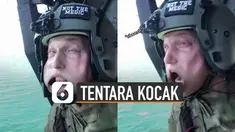 Momen kocak dibagikan oleh seorang tentara luar negeri ketika gabut di helikopter.