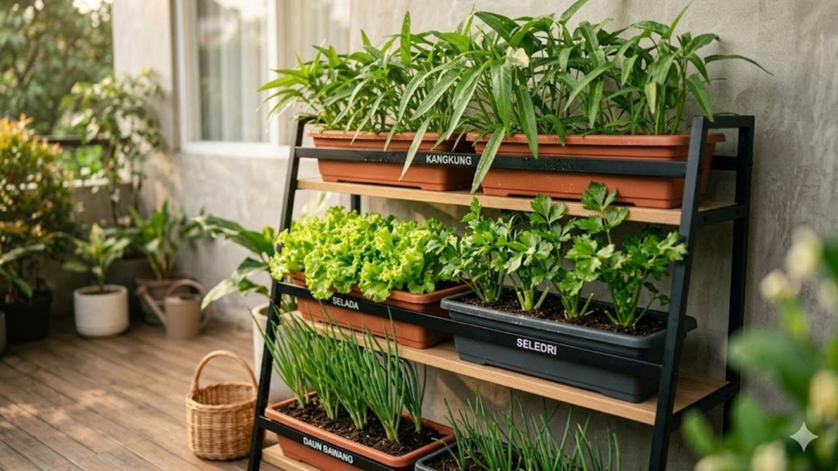 Paket Kombinasi Sayur Cepat Panen untuk Satu Rak, Cocok buat Penuhi Nutrisi Keluarga