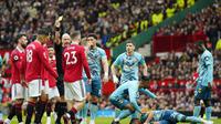 Manchester United (MU) melawan Southampton di Premier League 2022/2023. (AP/Jon Super).