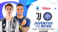 Link Live Streaming Serie A Juventus vs Inter Milan, Sabtu 13 September 2025 Pukul 23.00 WIB di Vidio