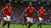 Penyerang Manchester United (MU), Marcus Rashford. (Geoff CADDICK / AFP)