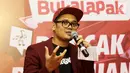 VP of Marketing Bukalapak Bayu Syerli saat jumpa pers Bukalapak dengan program Badai Ratusan Miliar di STUDIO 6 EMTEK CITY, Jakarta, Kamis (26/7). Program digelar dari tanggal 17 Juli hingga 16 Agustus 2018. (Liputan6.com/Herman Zakharia)