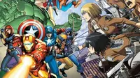 Gabungan Superhero Marvel dan Attack on Titan Pamer Desain Karakter
