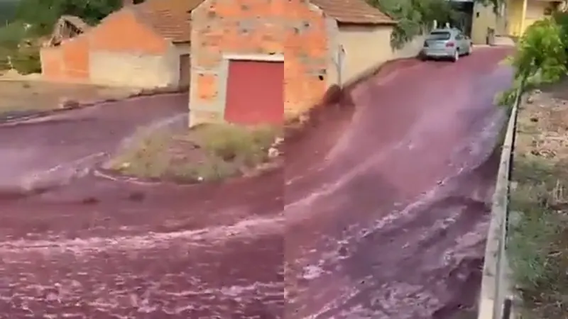 Fenomena Sungai Anggur Merah di Spanyol