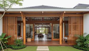 Teras Rumah Pedesaan yang Adem dengan Konsep Semi Outdoor (Gemini AI)