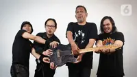 Grup band Bunga saat wawancara khusus dengan Liputan6.com di Jakarta, Rabu (8/1/2025). (Liputan6.com/Angga Yuniar)