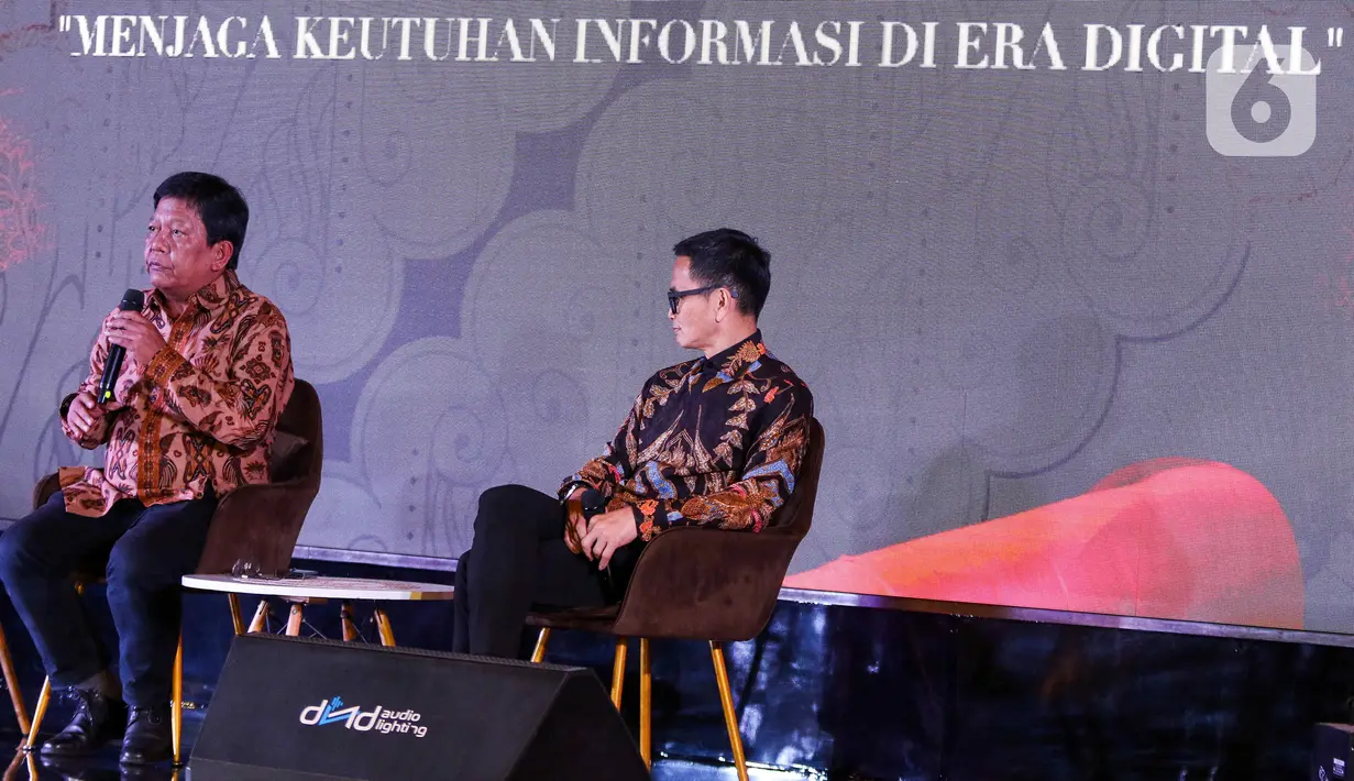 Diskusi menangkal hoax tersebut mengangkat tema "Menjaga Keutuhan Informasi Di Era Digital." (Liputan6.com/Herman Zakharia)