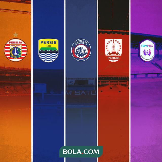 Ilustrasi - Logo Persija, Persib, Arema FC, Persis Solo, RANS Nusantara
