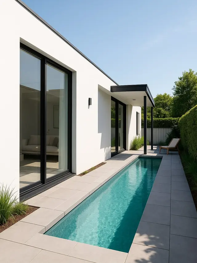 Model Rumah Kecil dengan Kolam Renang Mini