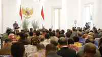 Presiden SBY terlihat sedang berpidato di depan para pejabat Papua dan Papua Barat (Rumgapres/Abror Riski)