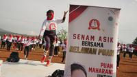 Relawan Puan mengadakan Senam Asik di Desa Haurgombong, Kecamatan Pamulahan, Kabupaten Sumedang, Jawa Barat. (Ist)