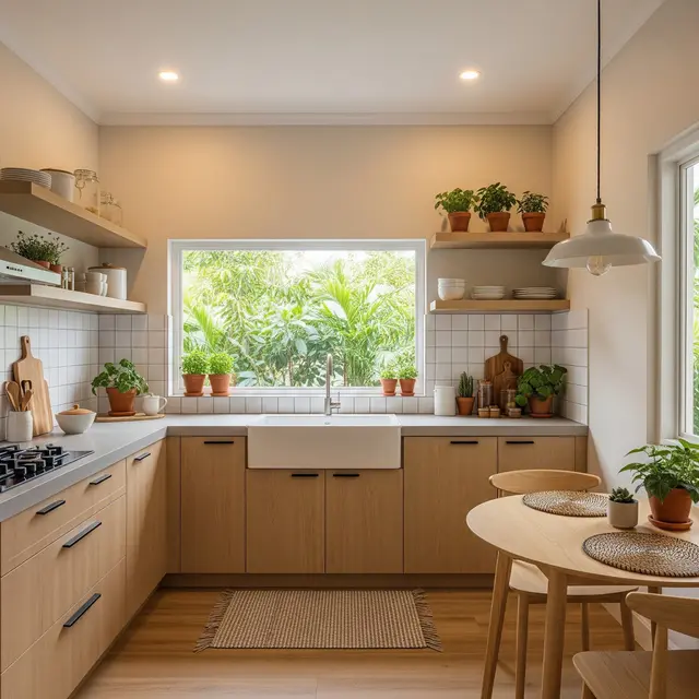 Desain Dapur Sudut Belakang Rumah Ukuran 3x3 Meter