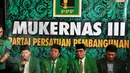 Wakil Ketua Partai Persatuan pembangunan (PPP) Suharso Manoarfa memberikan keterangan pers usai Musyawarah Kerja Nasional (Mukernas) III PPP di Cisarua, Bogor, Jabar, Rabu (23/4/2014) (Liputan6.com/Johan Tallo).
