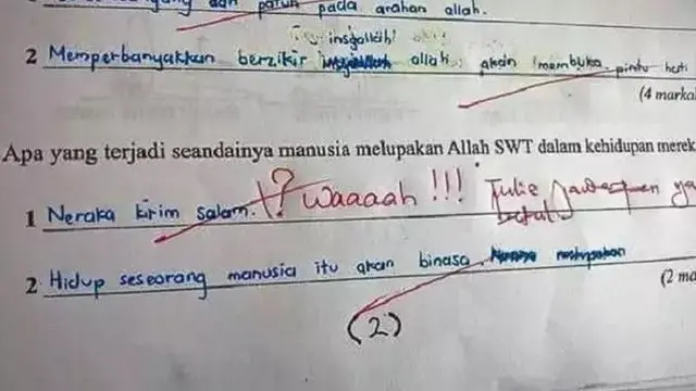 6 Komentar Guru di Lembar Jawaban Nyeleneh Murid Ini Bikin Senyum Tipis