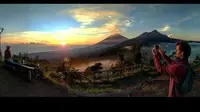 Pangdam IX/Udayana menikmati matahari pagi di Gunung Batur Kintamani