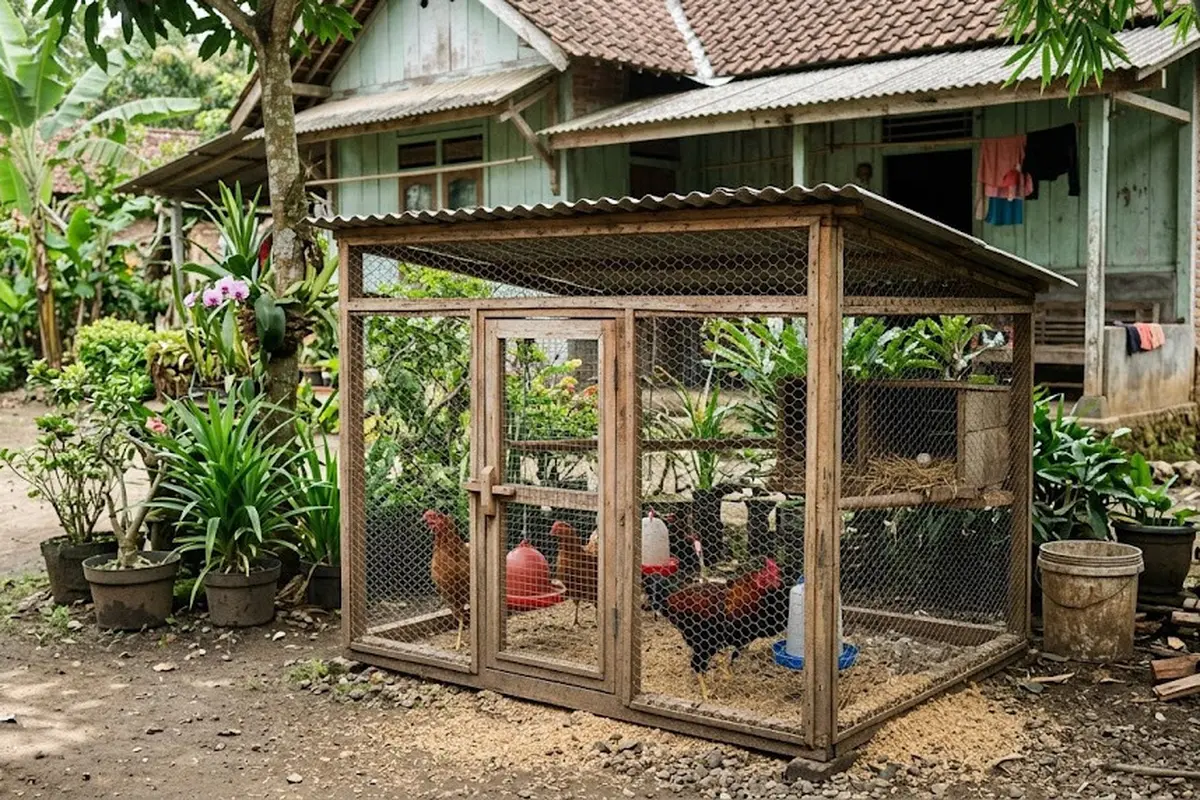 Cara Membuat Kandang Ayam Mini dari Jaring